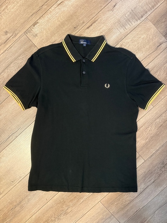 Fred Perry Other - Fred Perry Black Polo with Yellow Twin Tipping